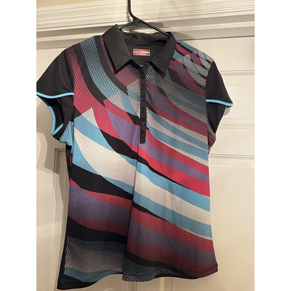 Womens Grand Slam Performance Golf Shirt Multicolored L